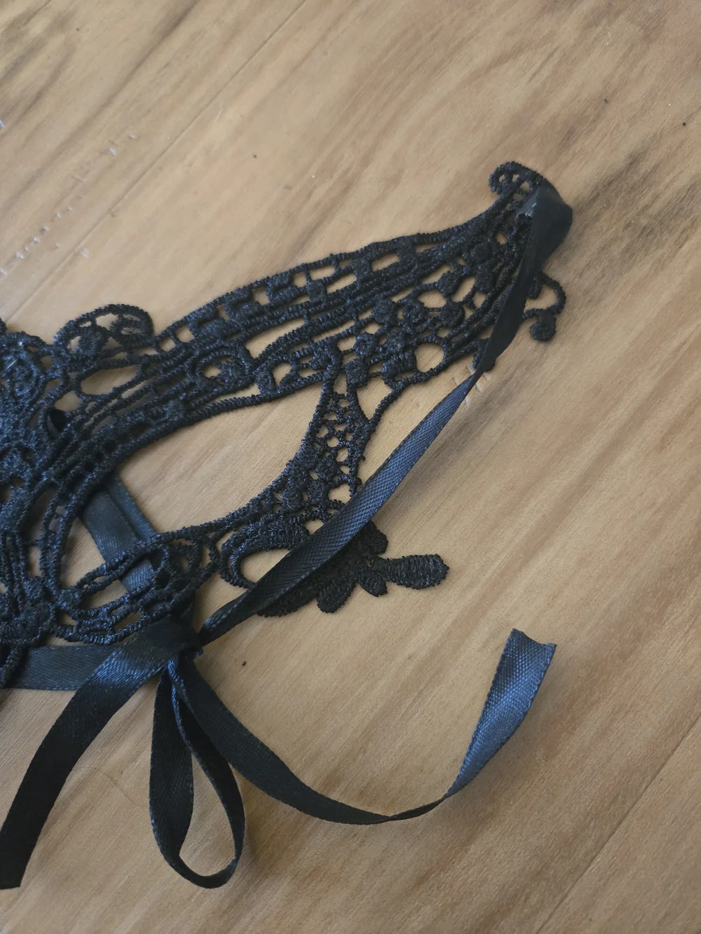 4/$15 Black Lace Masquerade Eye Mask with Satin Ribbon Tie  Costume Accessory